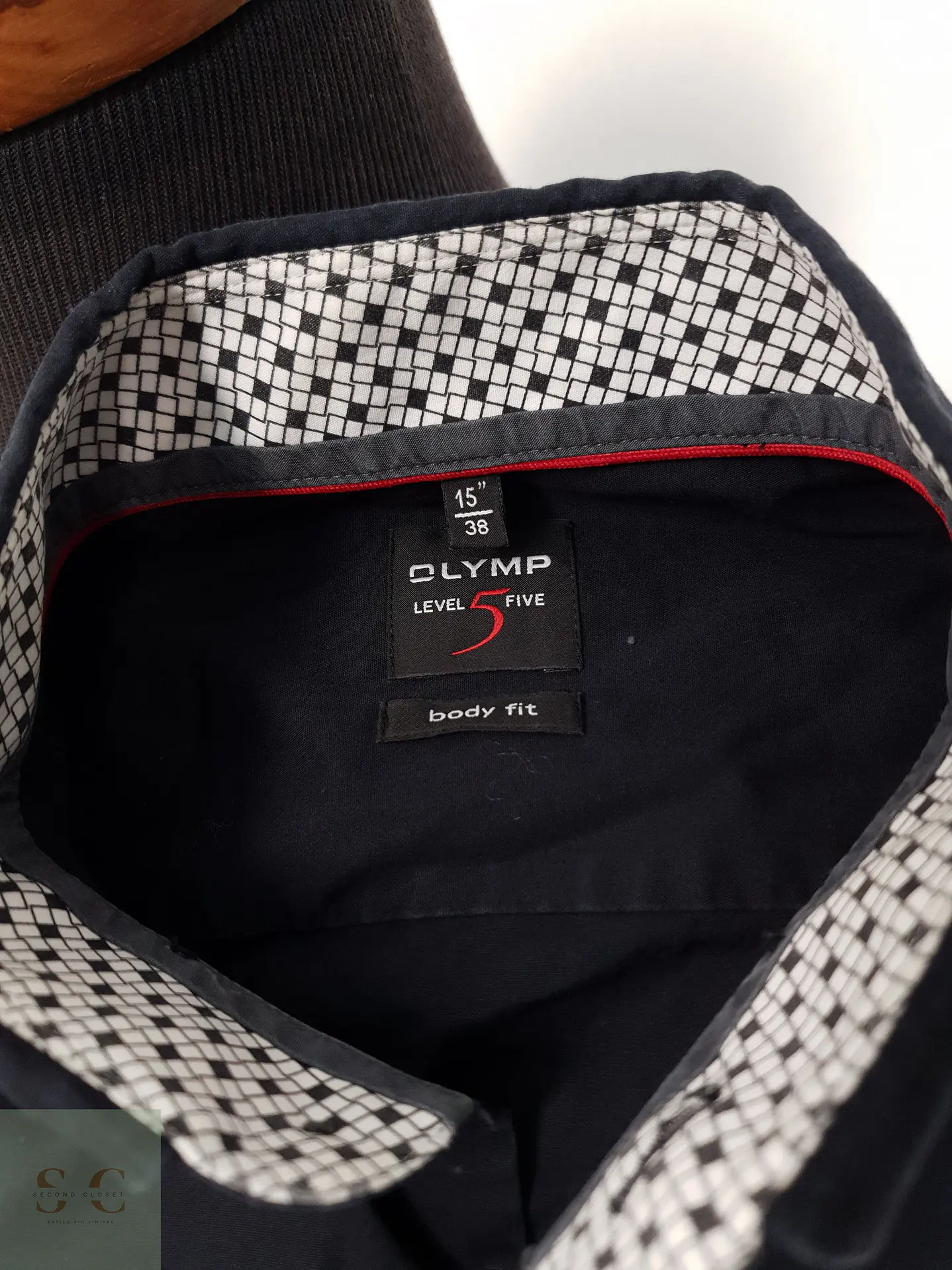 Camisa Hombre Olymp Negro Liso Talla S 3