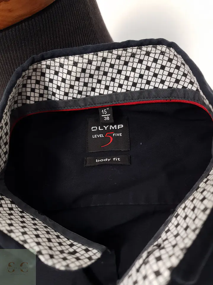 Camisa Hombre Olymp Negro Liso Talla S 3