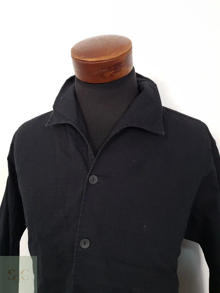 Camisa Hombre Vintage Negro Liso Talla ML 2
