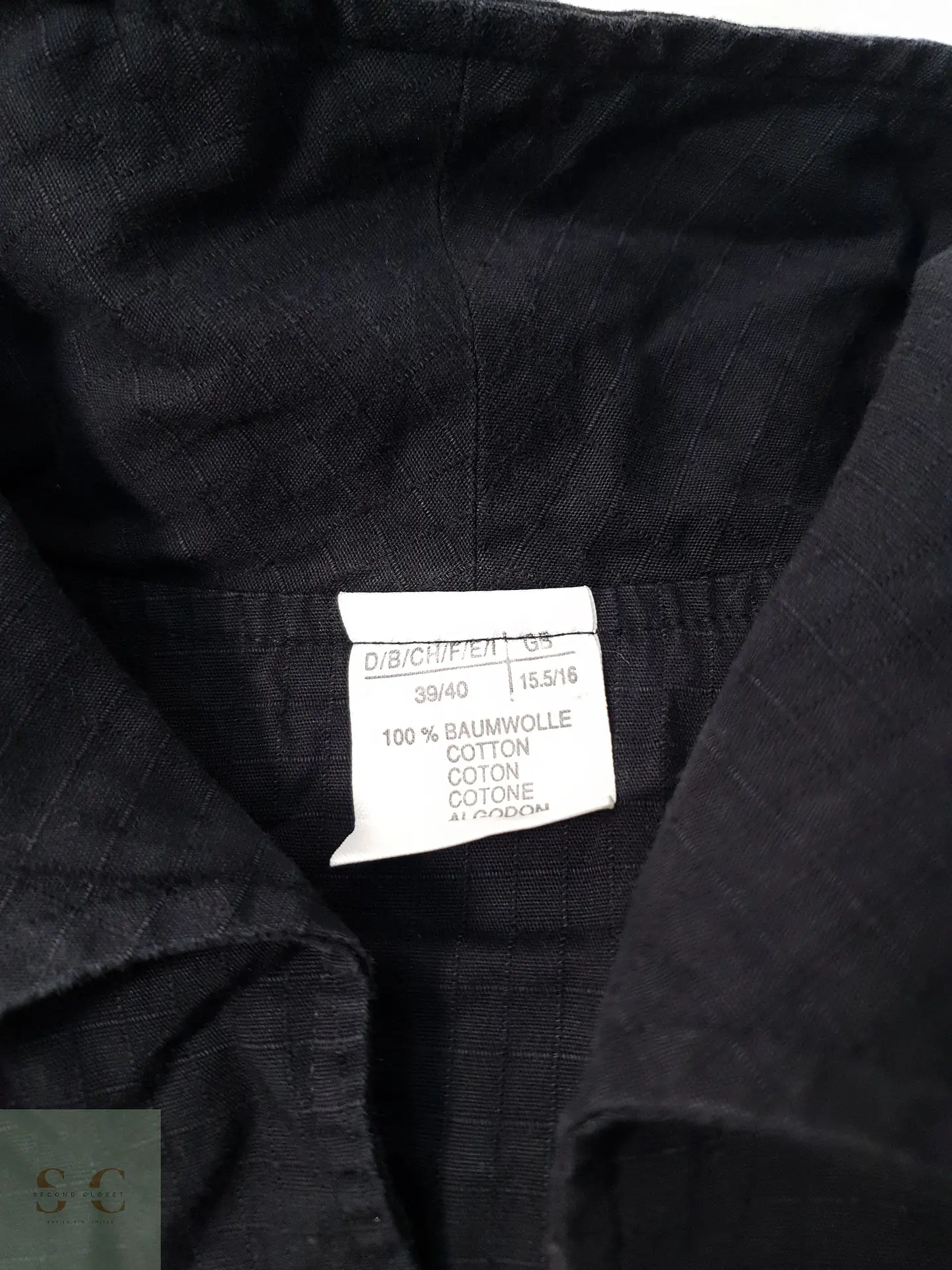 Camisa Hombre Vintage Negro Liso Talla ML 3