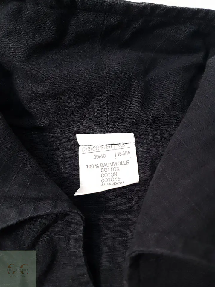 Camisa Hombre Vintage Negro Liso Talla ML 3