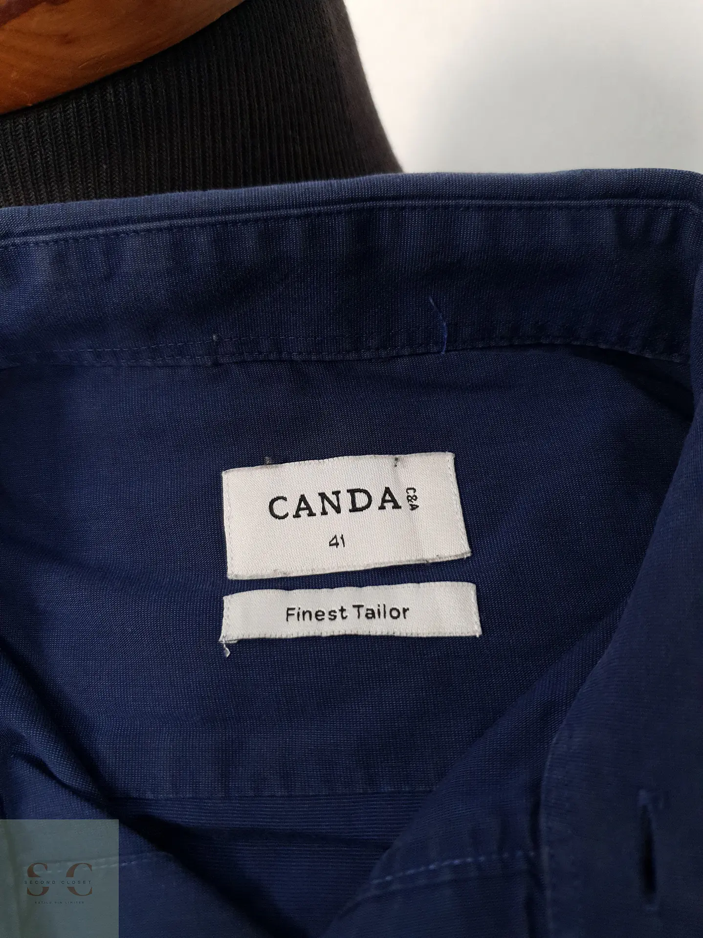 Camisa Hombre Canda Azul Liso Talla L 3