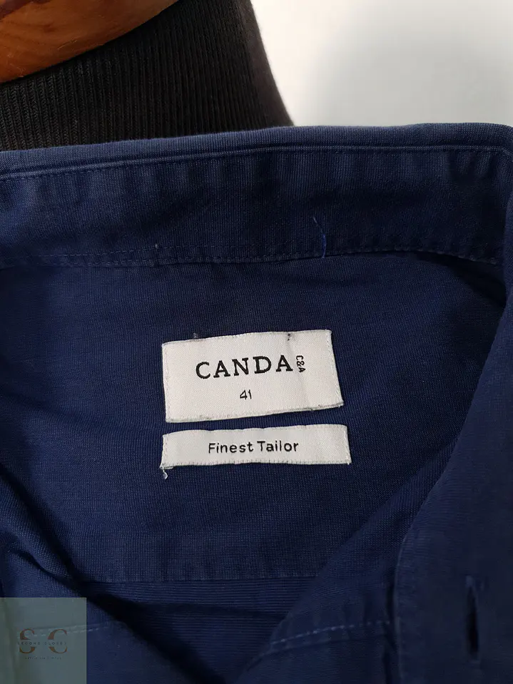 Camisa Hombre Canda Azul Liso Talla L 3