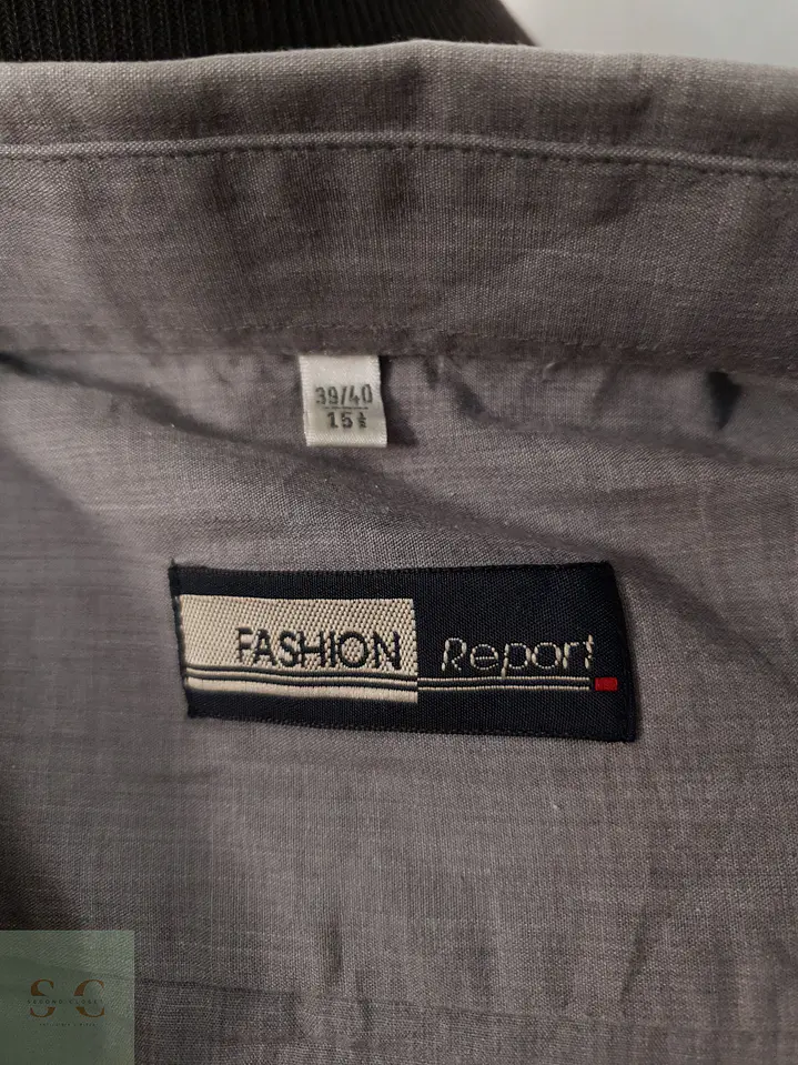 Camisa Hombre Vintage Gris Liso Talla M 3