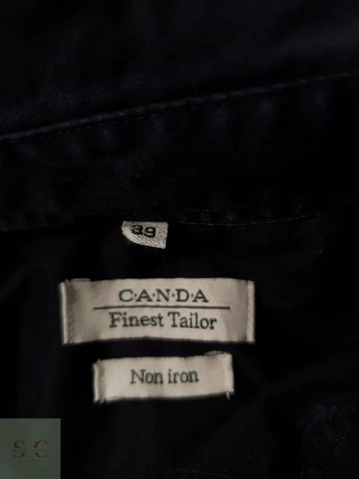 Camisa Hombre Canda Negro Liso Talla M 2