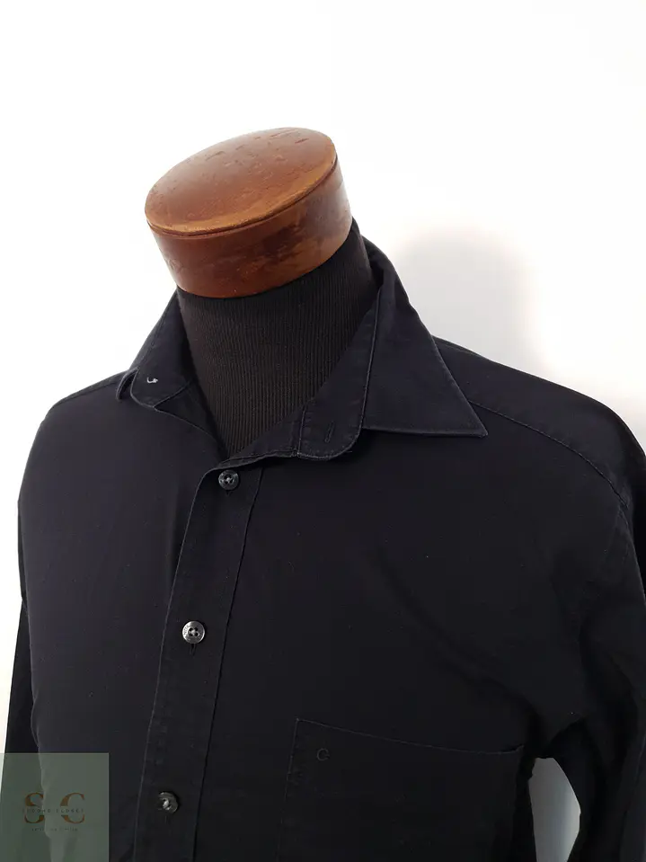 Camisa Hombre Canda Negro Liso Talla M 3