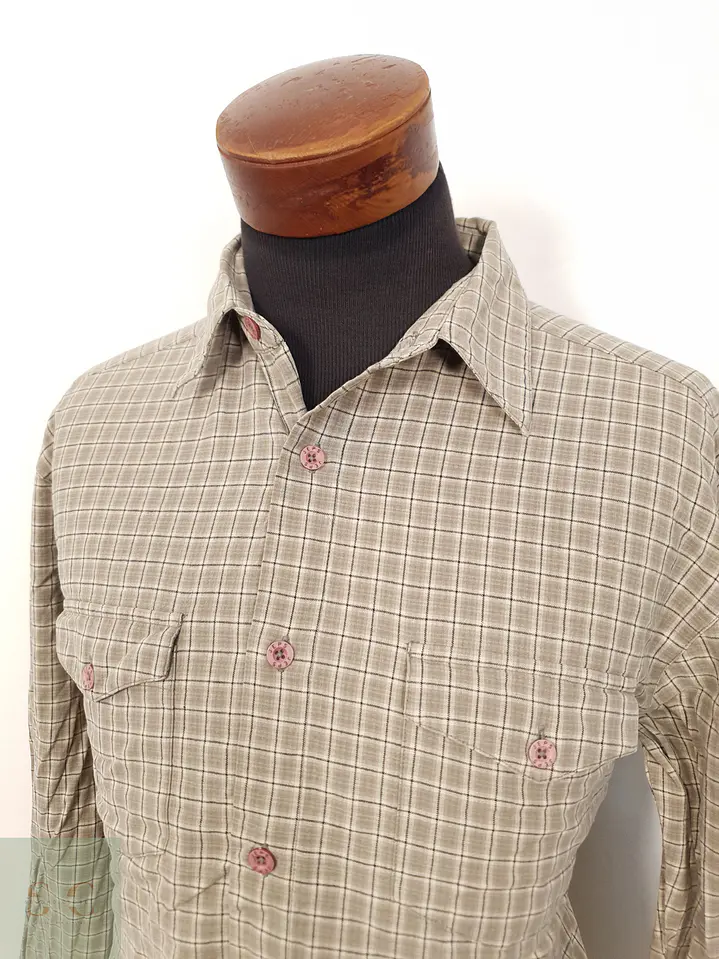 Camisa Hombre Jeps Beige Cuadros Talla L 2