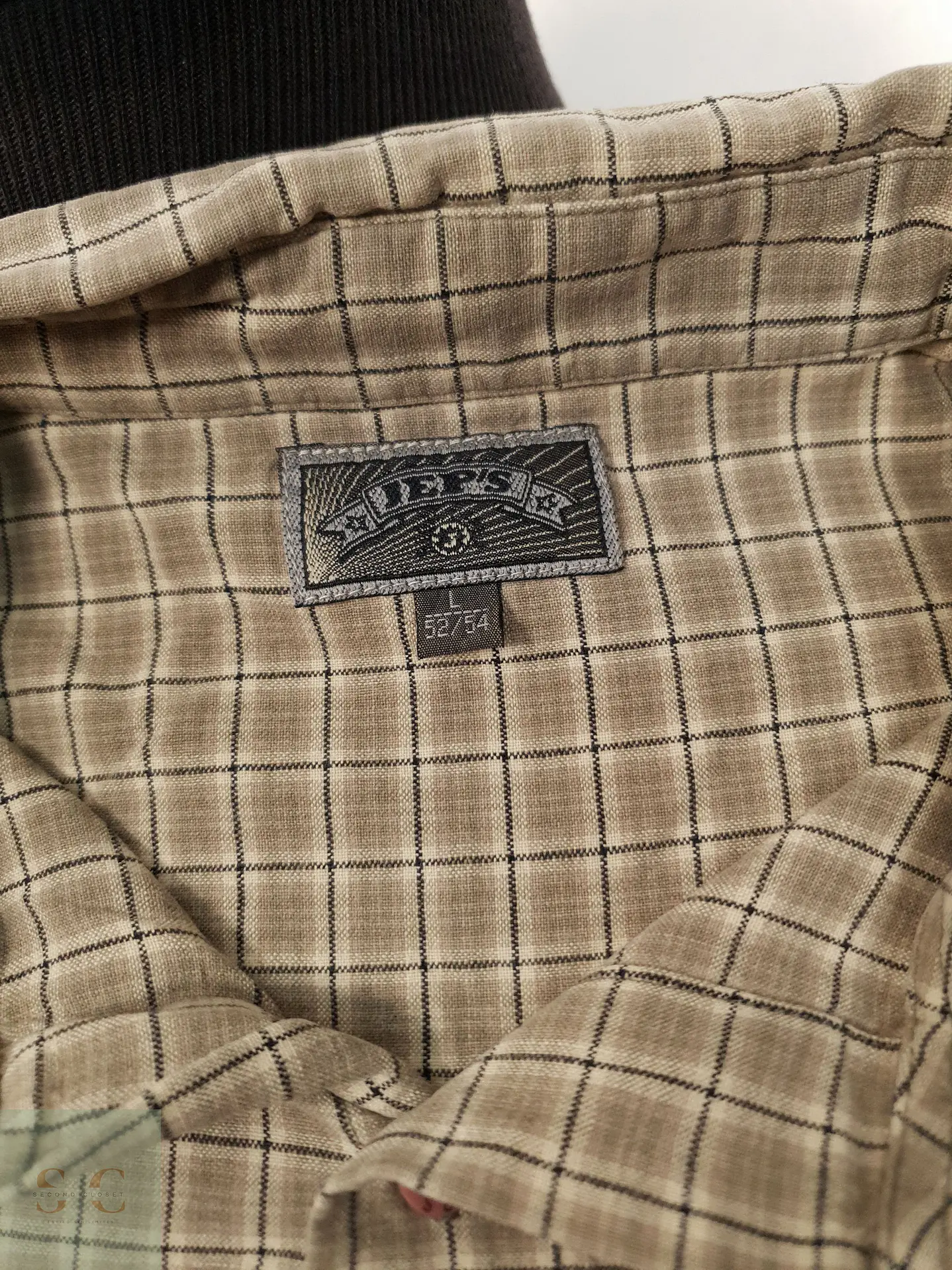 Camisa Hombre Jeps Beige Cuadros Talla L 3