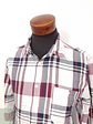 Camisa Hombre Angelo Litrico Blanco Burdeos Cuadros Grandes Talla XL - Miniatura 2