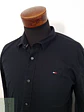 Camisa Hombre Tommy Hilfiger Negro Liso Talla XXL SLIM - Miniatura 2