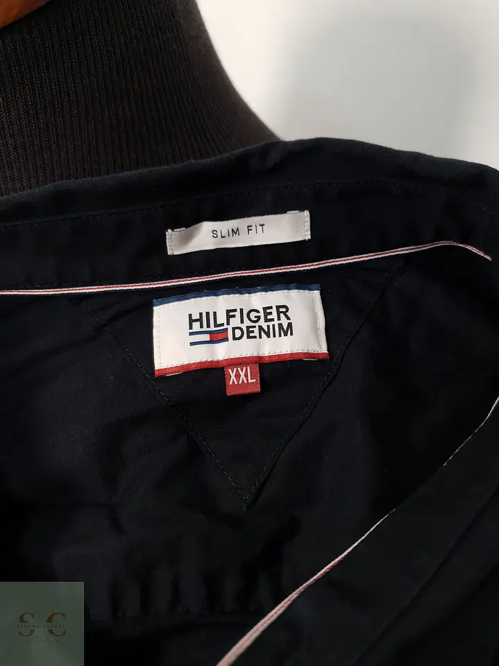 Camisa Hombre Tommy Hilfiger Negro Liso Talla XXL SLIM 3