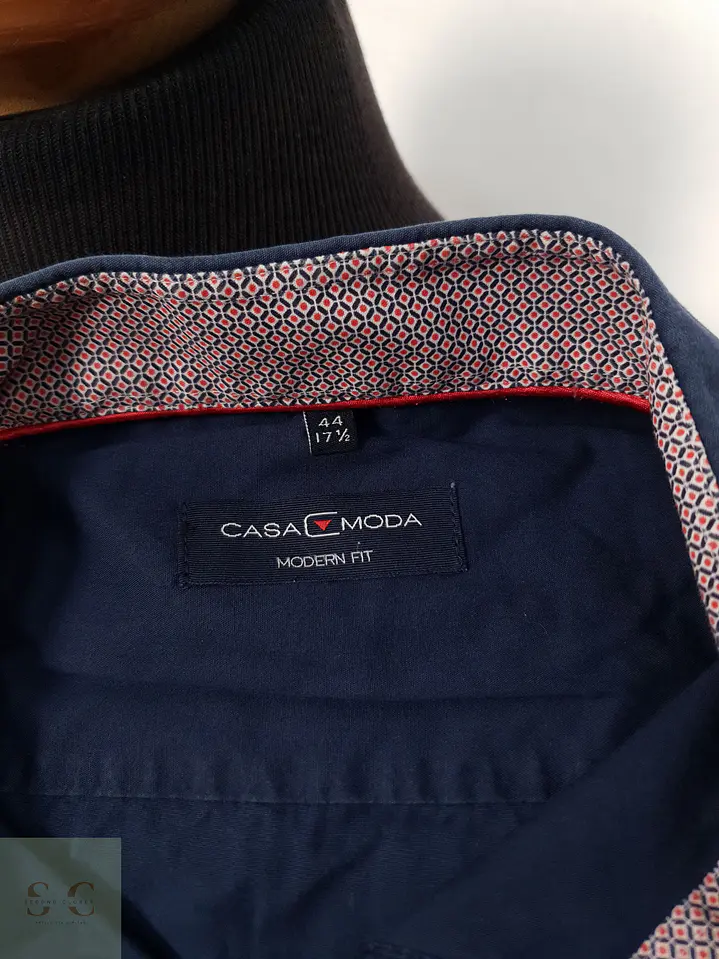 Camisa Hombre Casamoda Azul Liso Talla XL 3