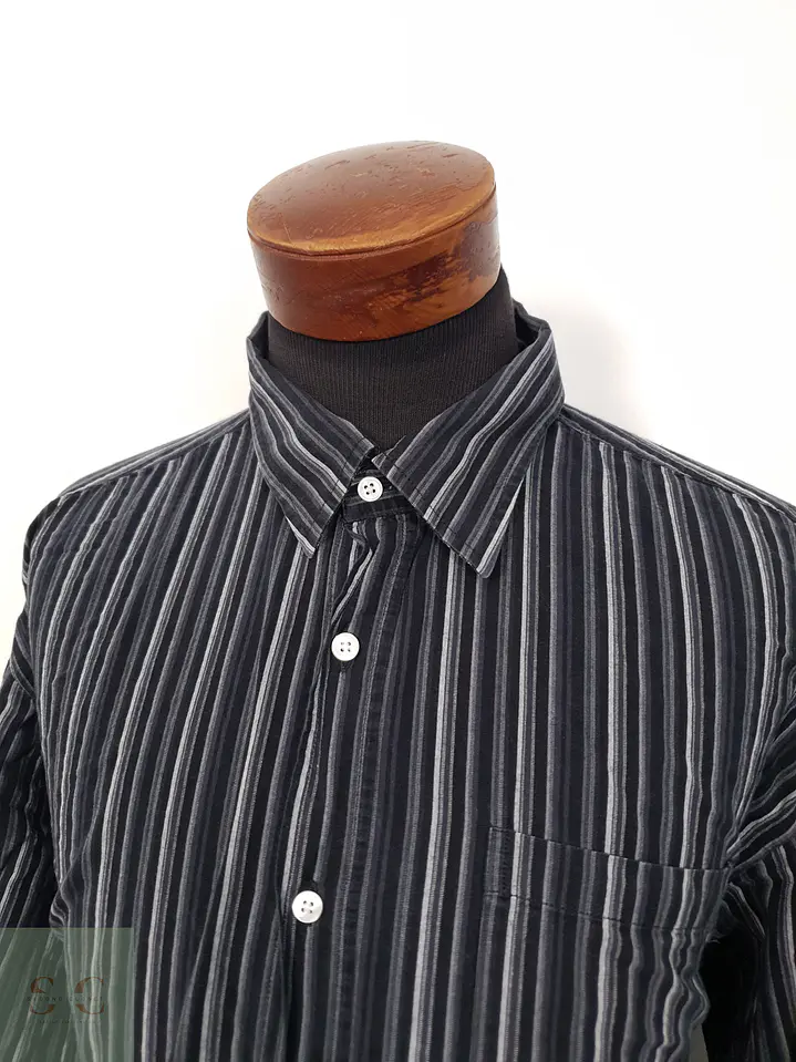 Camisa Hombre Vanvaan Negro Gris Rayas Talla XXL 2