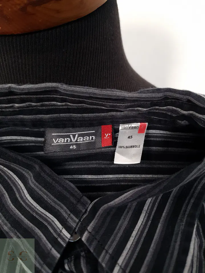 Camisa Hombre Vanvaan Negro Gris Rayas Talla XXL 3