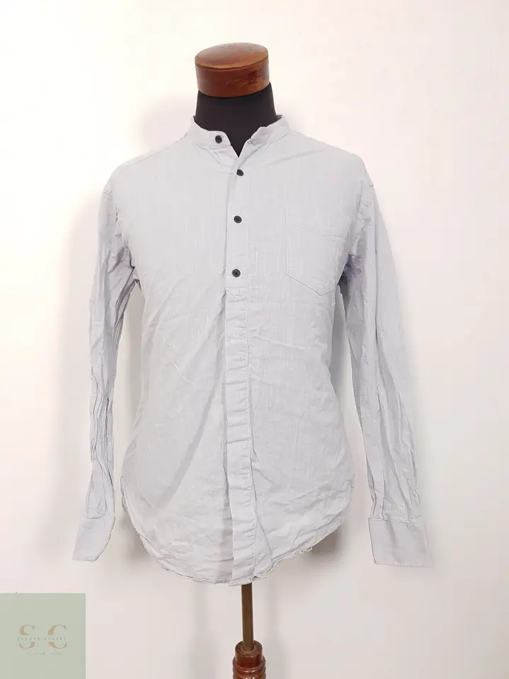 Camisa Hombre Vintage Gris Liso Talla XL 1