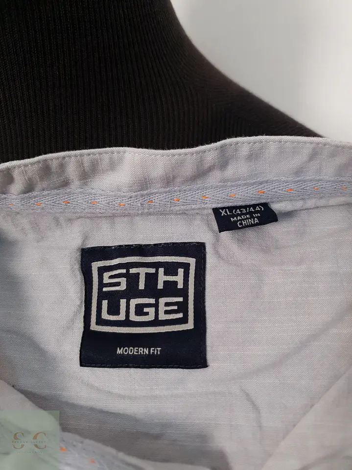 Camisa Hombre Vintage Gris Liso Talla XL 3