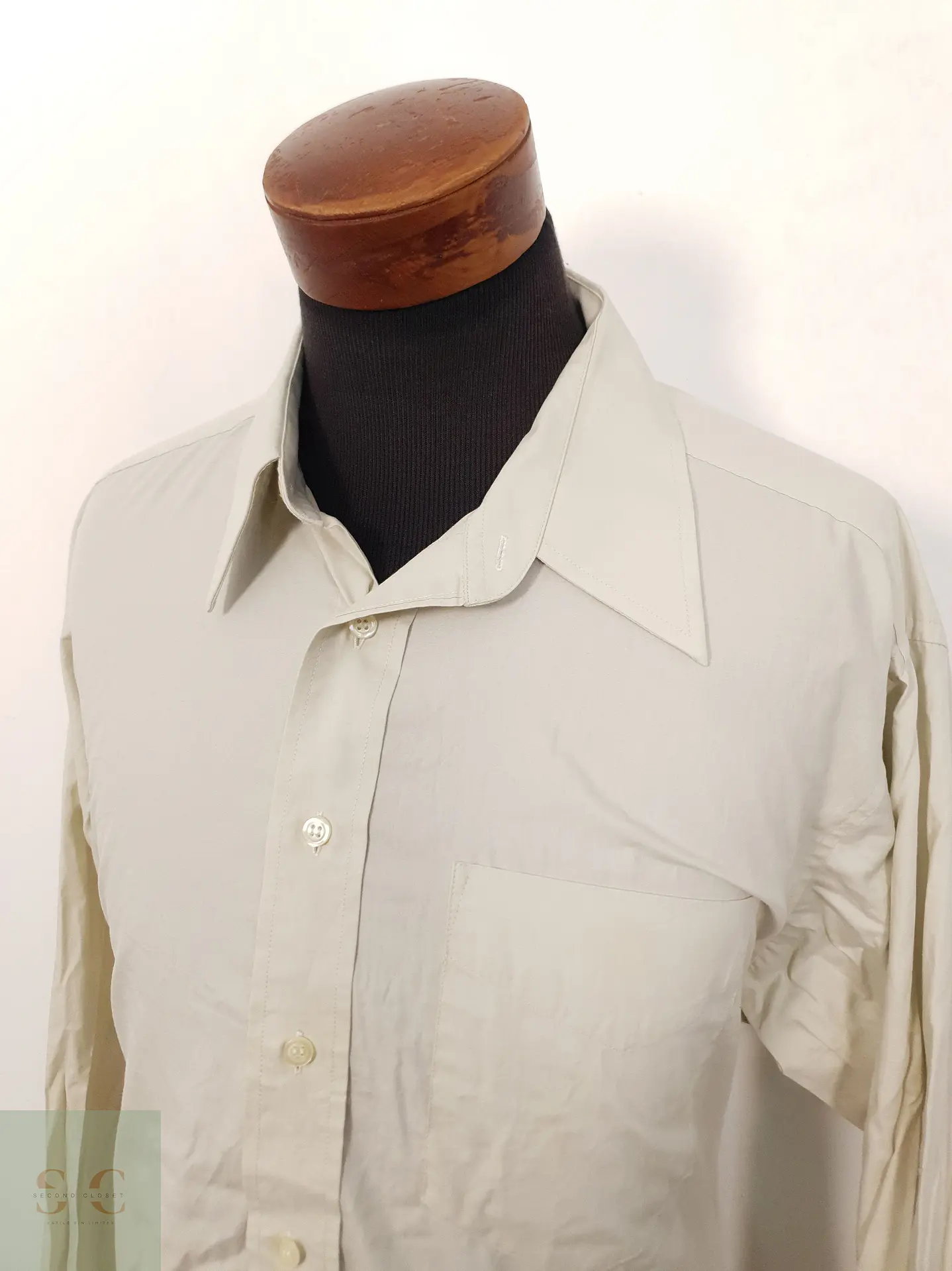 Camisa Hombre Canda Beige Liso Talla XXL 2