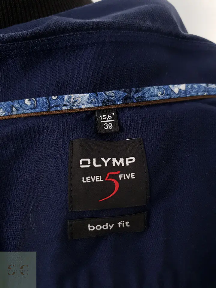 Camisa Hombre Olymp Azul Liso Talla M SLIM 2