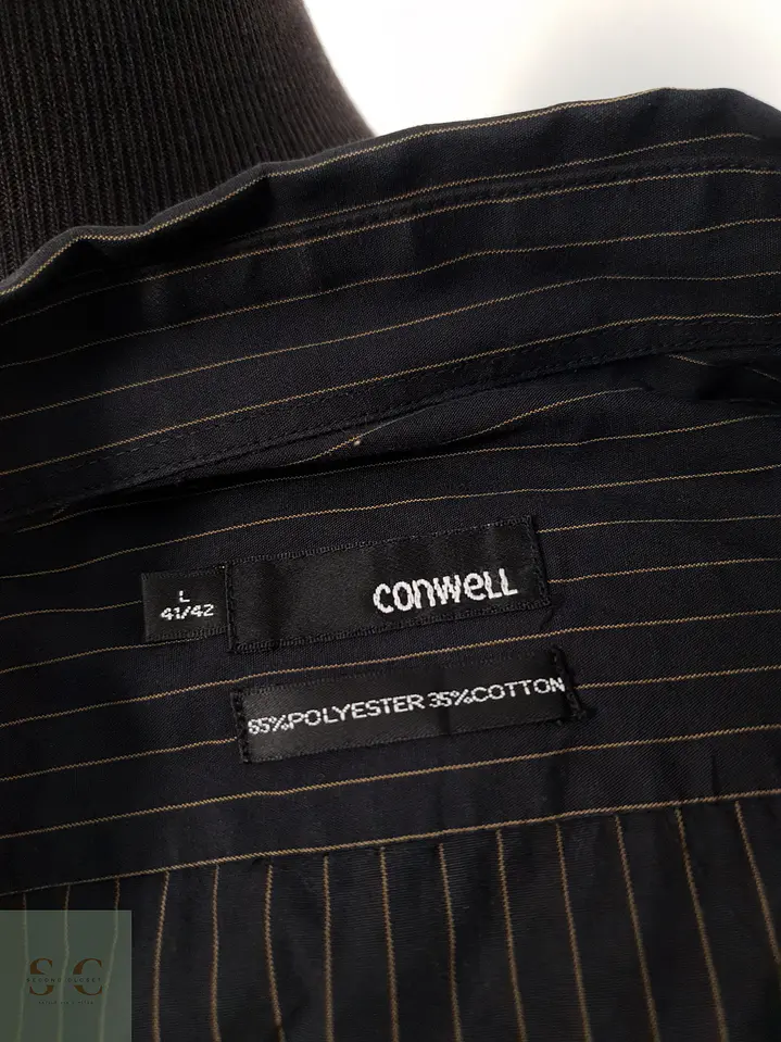 Camisa Hombre Conwell Negro Naranjo Rayas Talla L 3