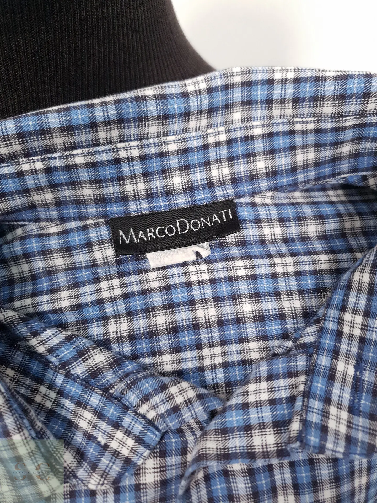Camisa Hombre Marco Donati Azul Celeste Cuadros Talla M 2