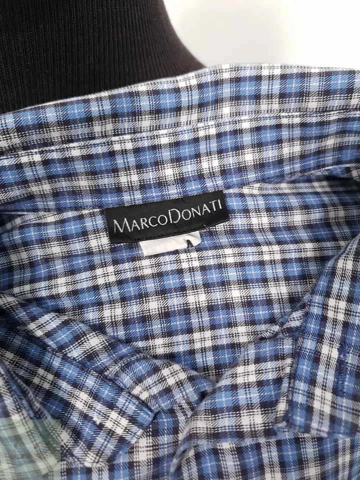 Camisa Hombre Marco Donati Azul Celeste Cuadros Talla M 2