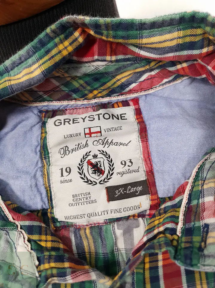 Camisa Hombre Greystone Verde Rojo Blanco Cuadros Talla XXXL 2