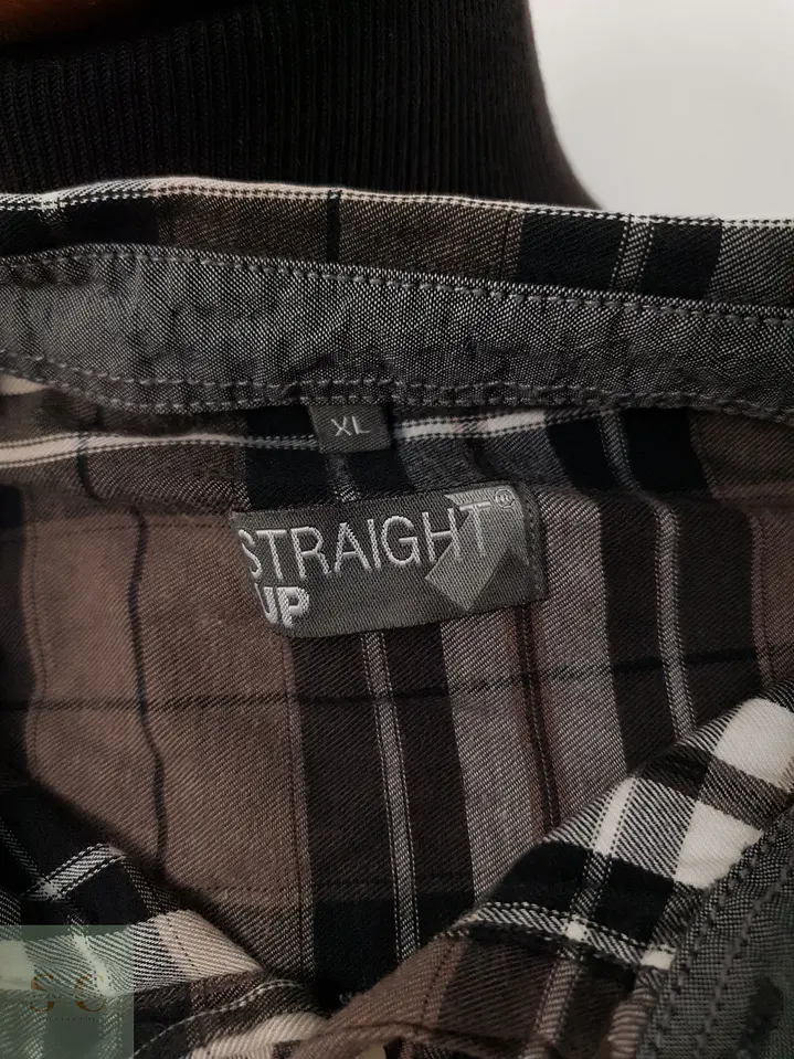 Camisa Hombre Straightup Gris Cuadros Talla XL 2