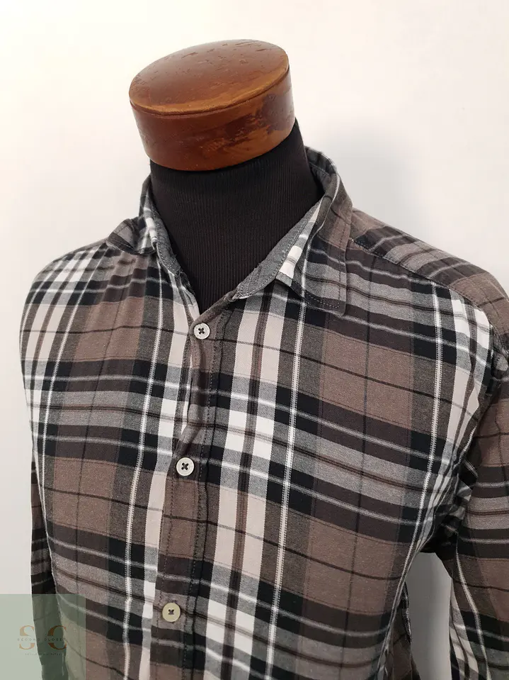 Camisa Hombre Straightup Gris Cuadros Talla XL 3