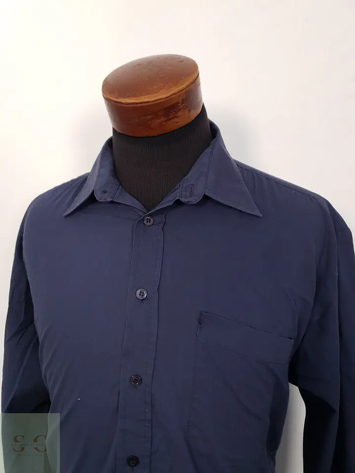Camisa Hombre Mative Azul Liso Talla L 2