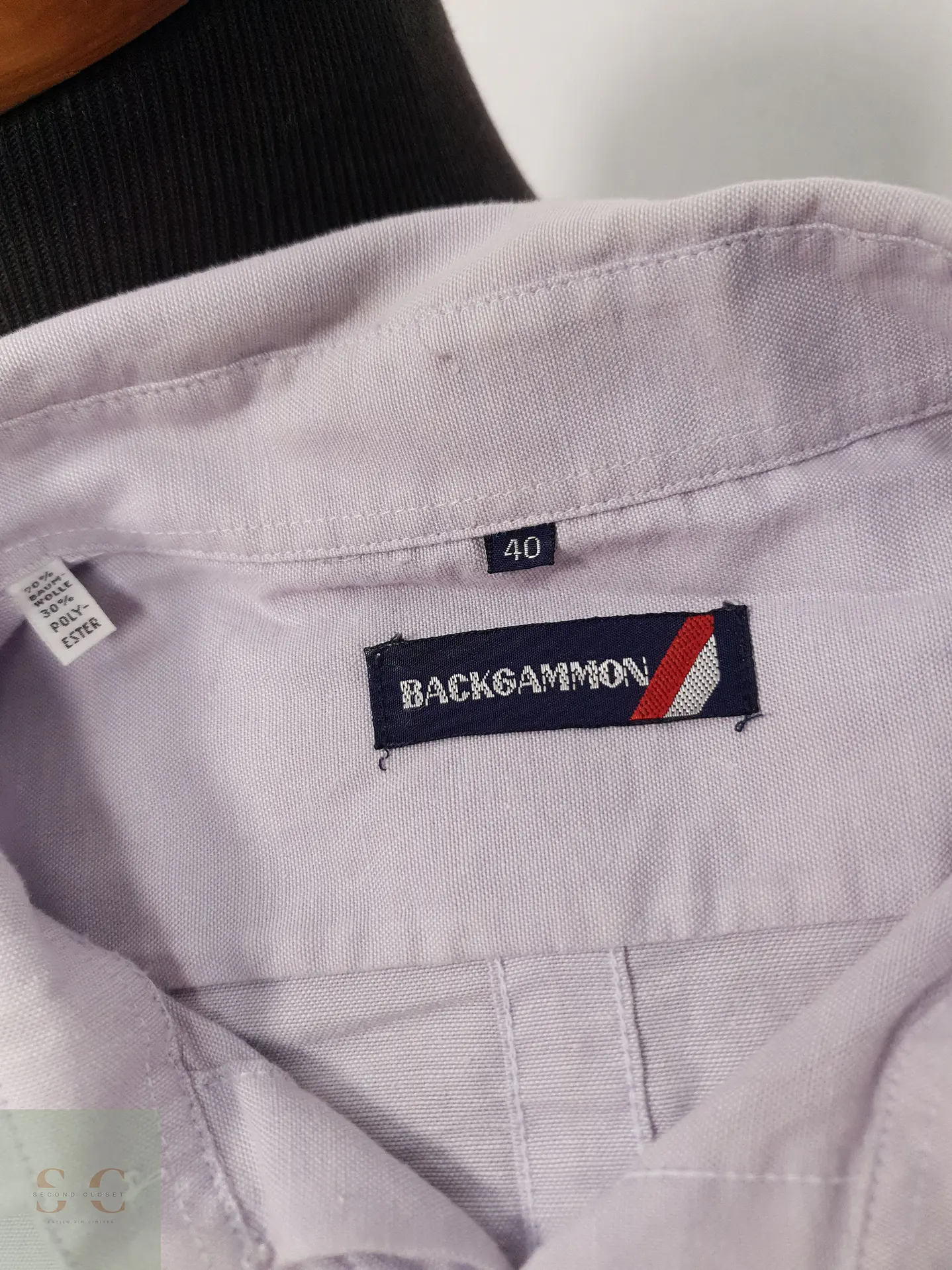 Camisa Hombre Vintage Violeta Liso Talla M 3