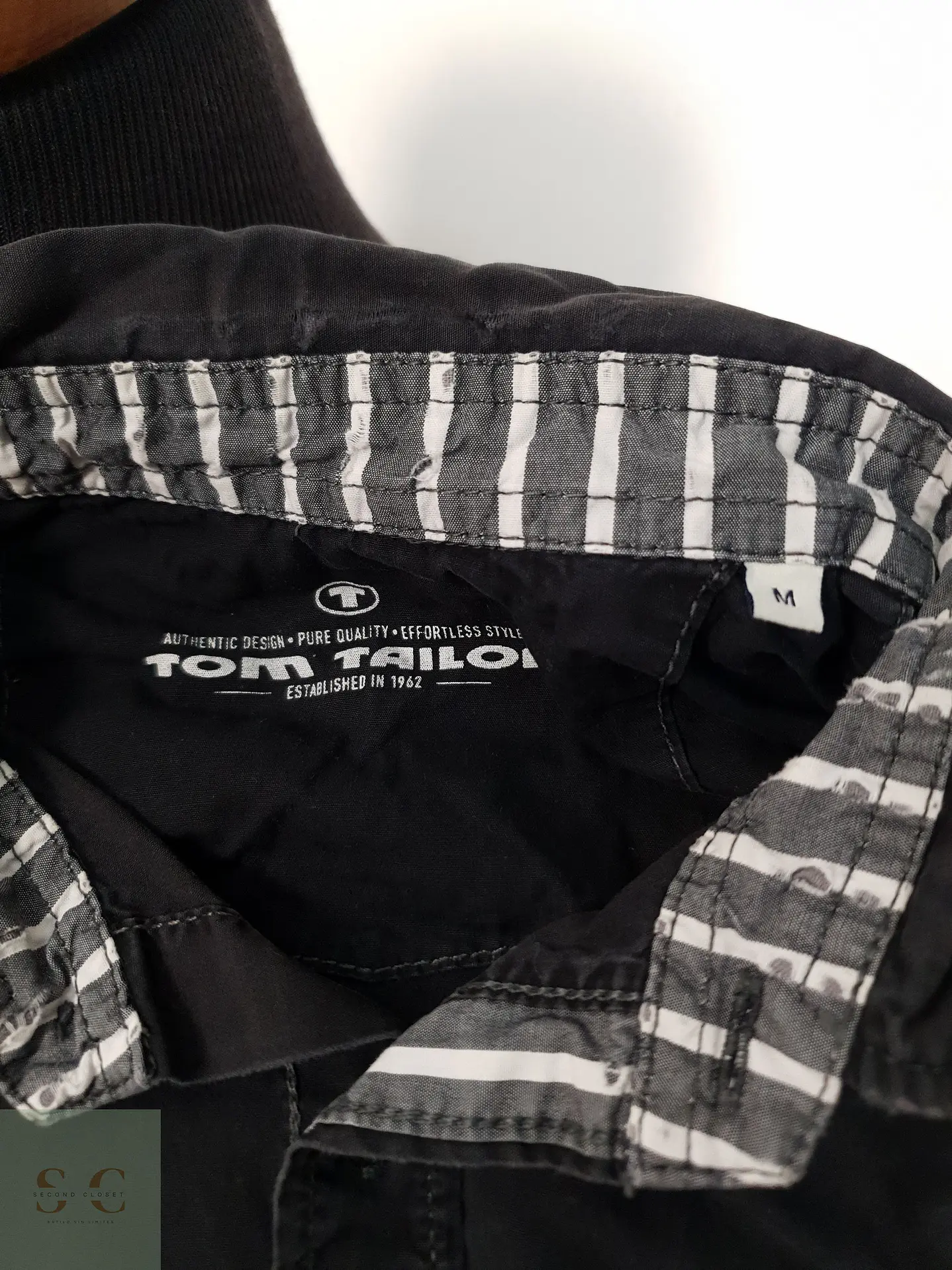 Camisa Hombre Tom Tailor Negro Letras Talla M 2