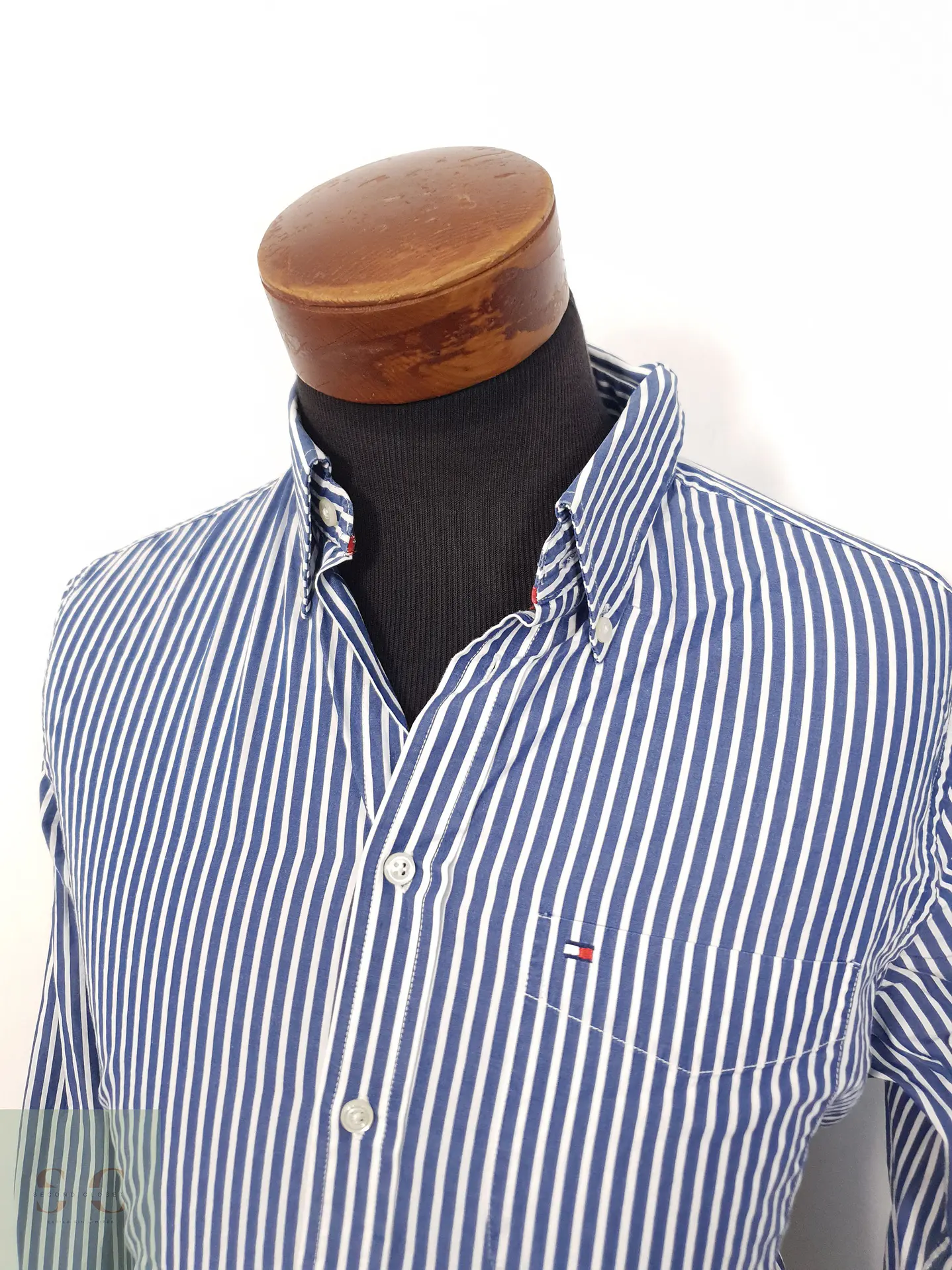 Camisa Hombre Tommy Hilfiger Azul Rayas Talla M 2