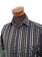Camisa Hombre H&M Negro Café Azul Rayas Talla M - Miniatura 3