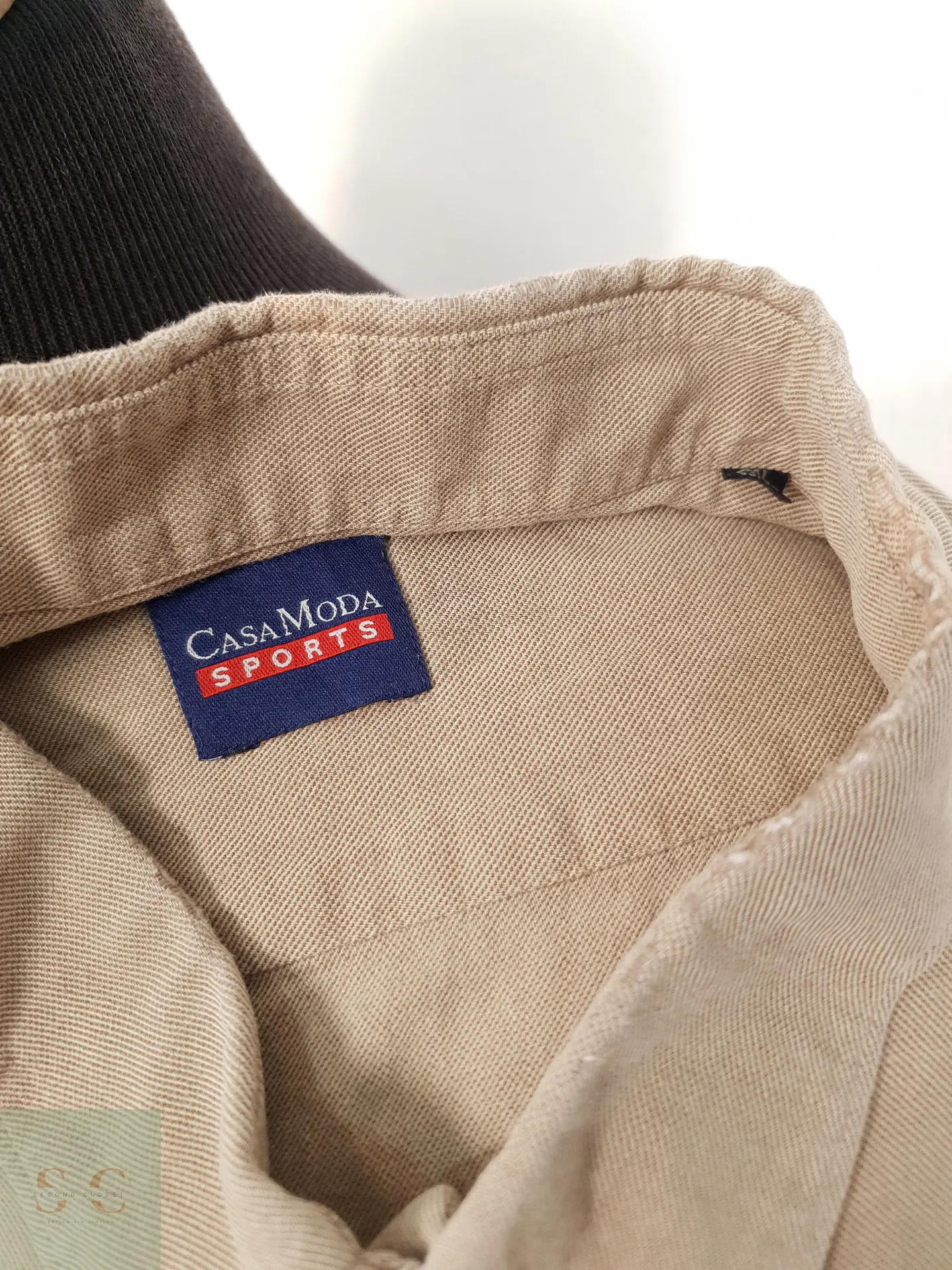 Camisa Hombre Casamoda Beige Liso Talla 6XL 2