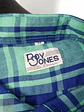 Camisa Hombre Vintage Azul Verde Cuadros Talla XL - Miniatura 3