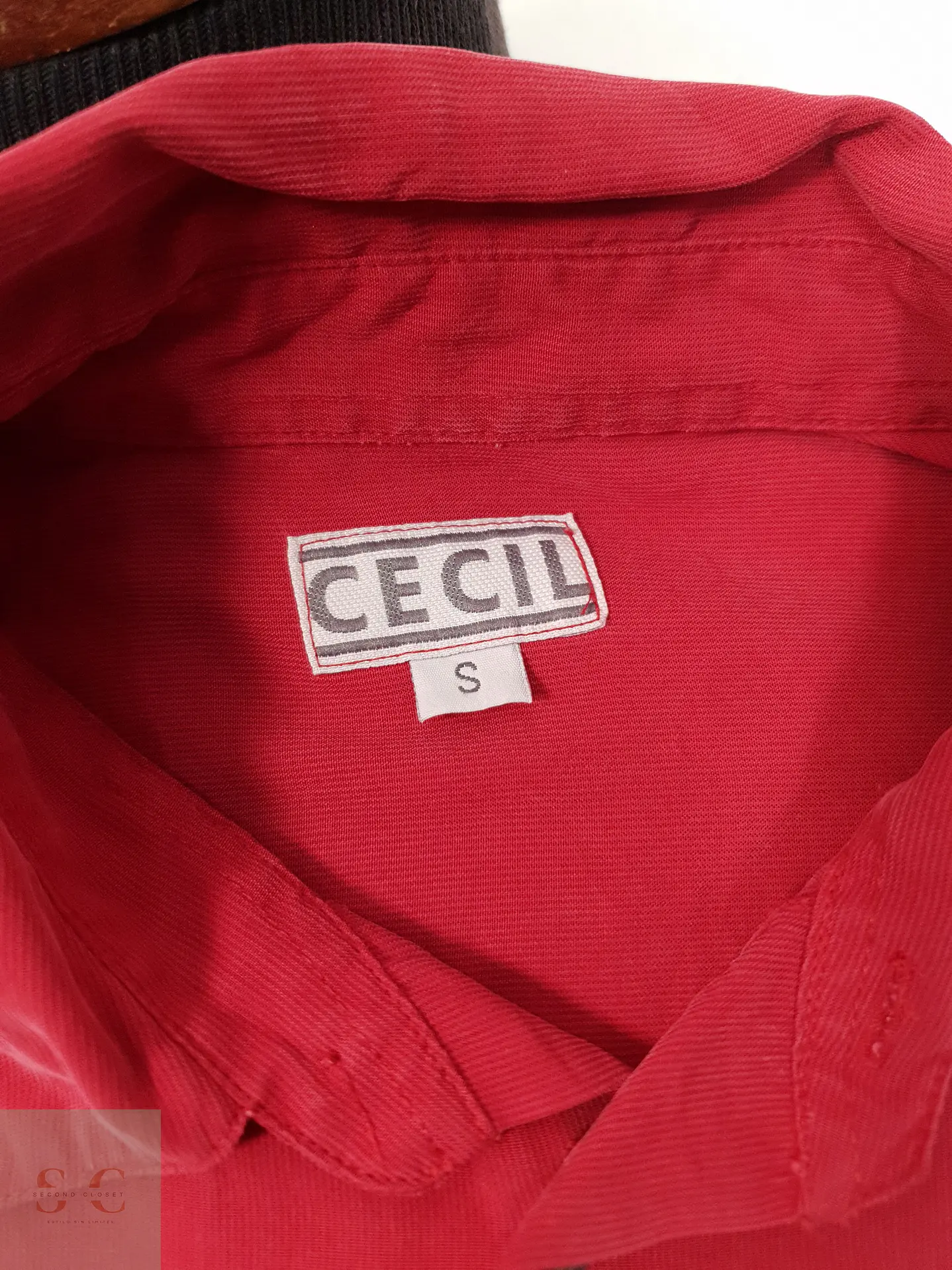 Camisa Hombre Cecil Rojo Liso Talla S (M) 3