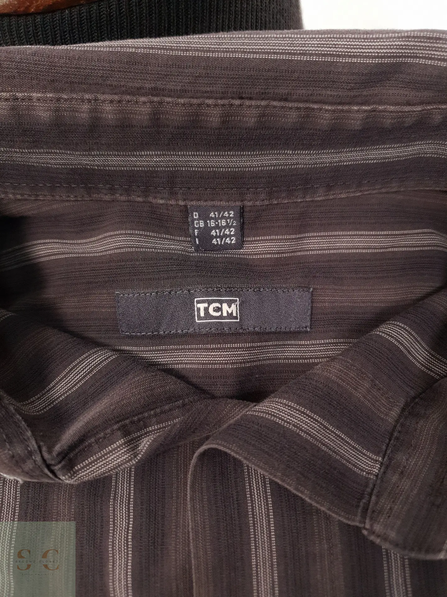 Camisa Hombre TCM Negro Gris Rayas Talla L 3