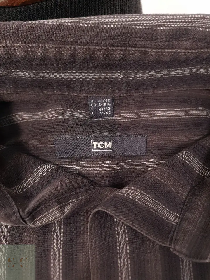 Camisa Hombre TCM Negro Gris Rayas Talla L 3