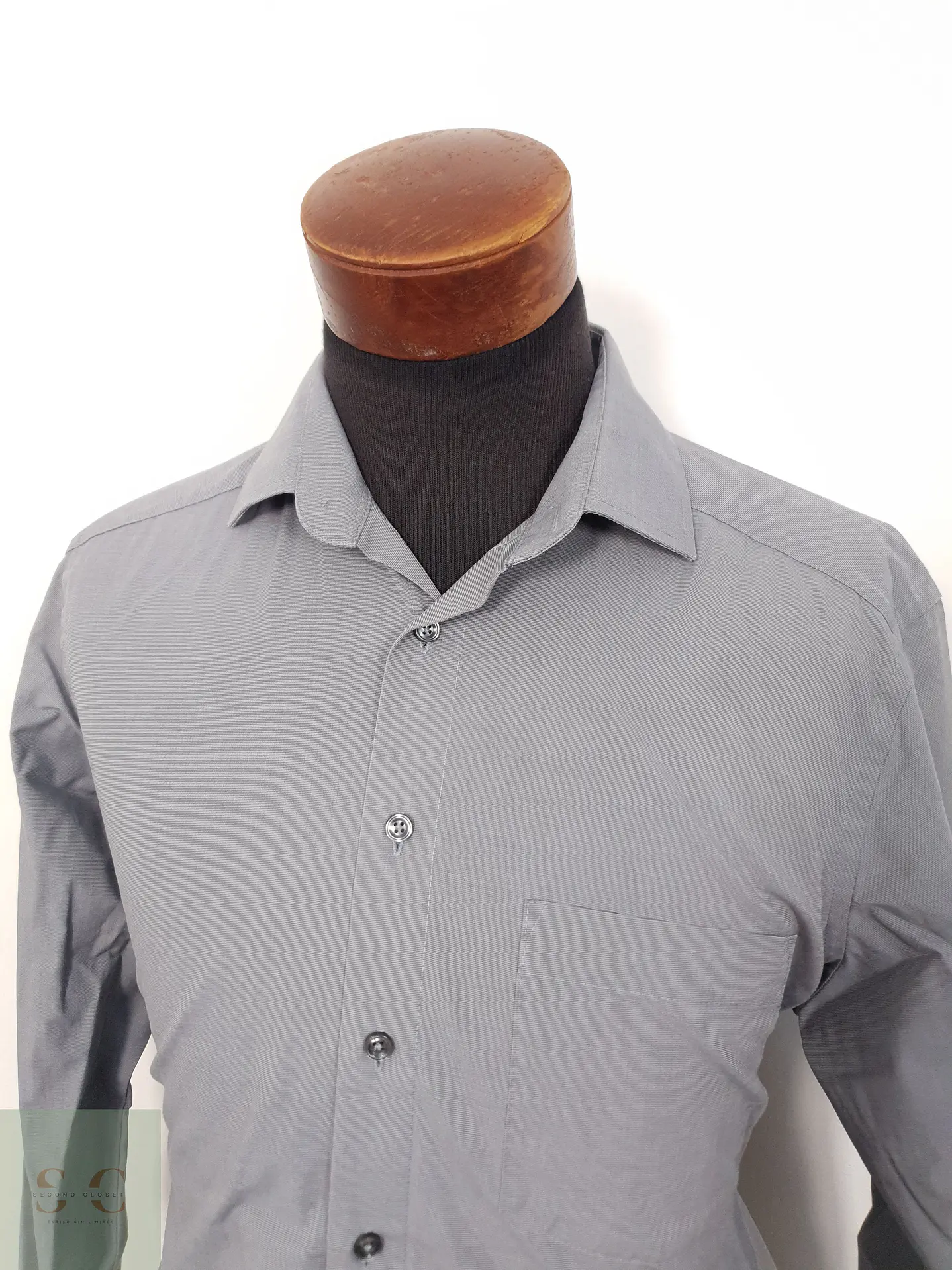 Camisa Hombre Royal Class Gris Liso Talla L 2