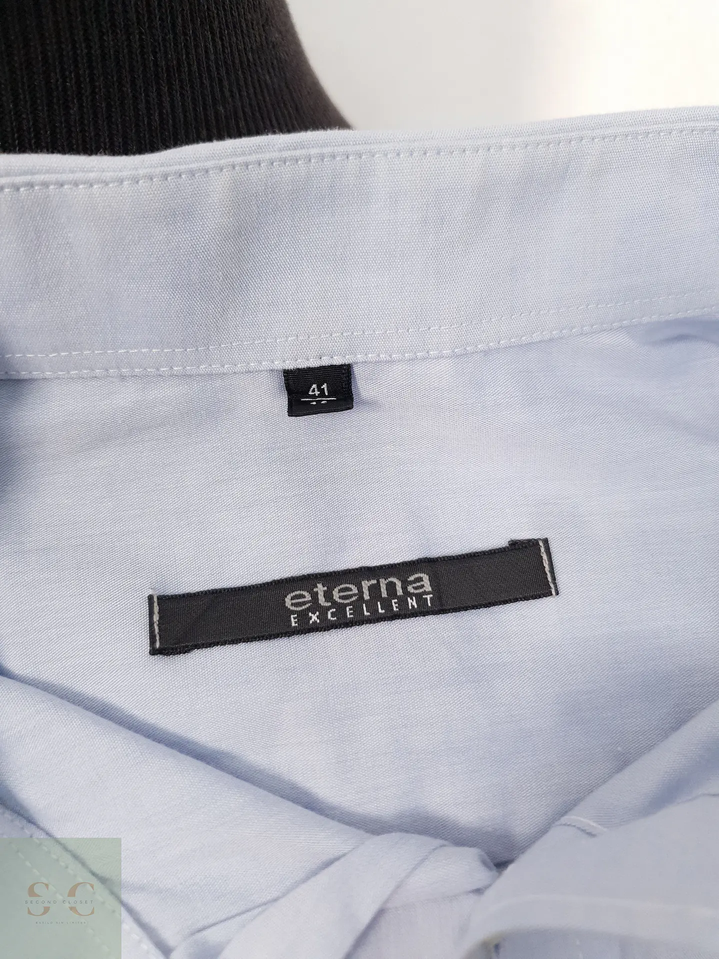 Camisa Hombre Eterna Celeste Liso Vestir Talla L 3