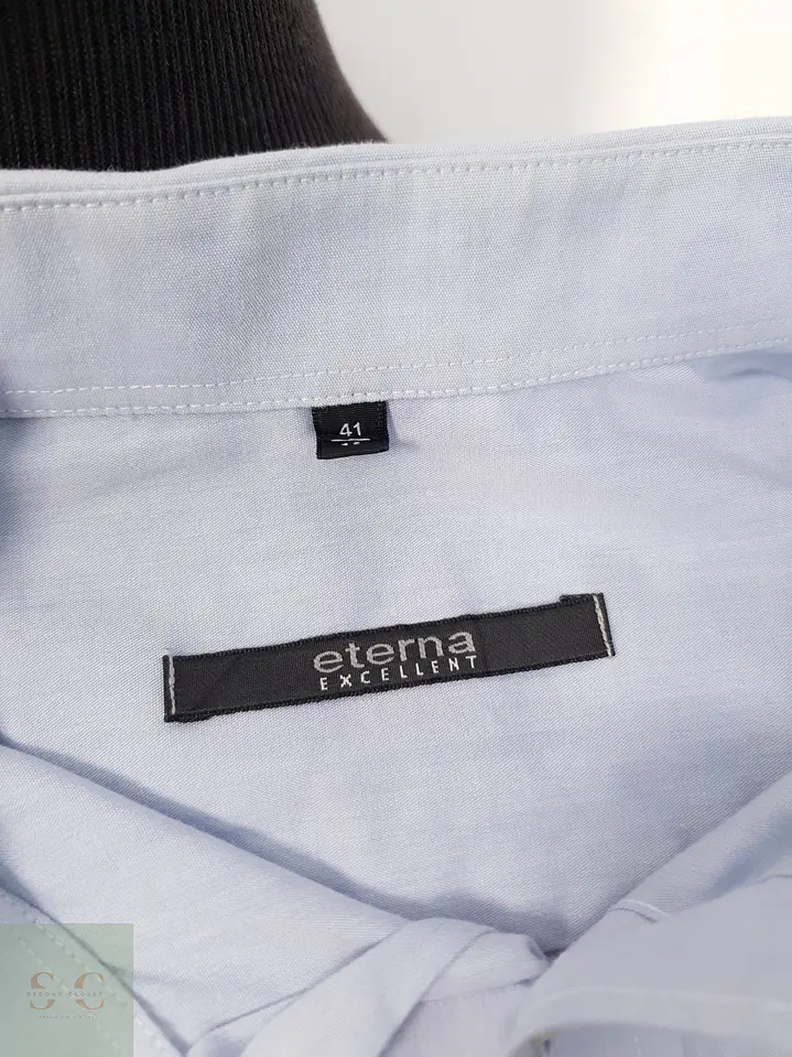 Camisa Hombre Eterna Celeste Liso Vestir Talla L 3