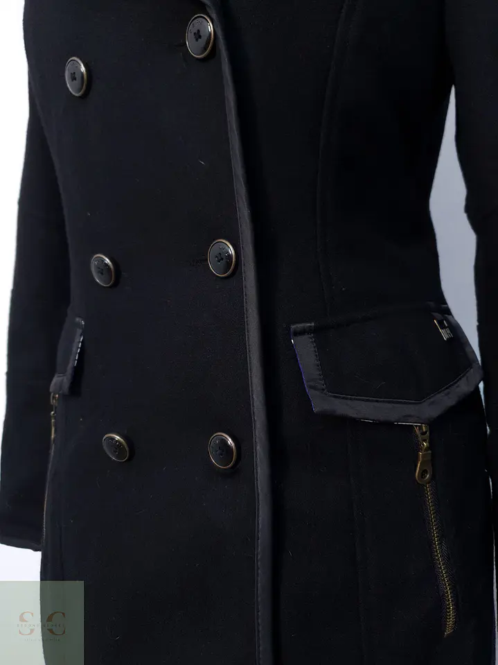 Abrigo Mujer Dept 60% lana Negro cruzado Talla M 2