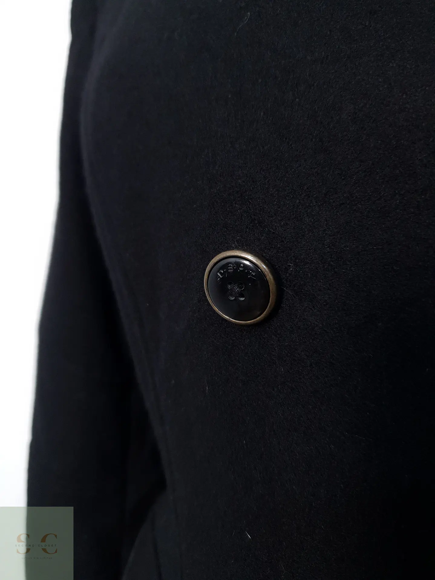 Abrigo Mujer Dept 60% lana Negro cruzado Talla M 3