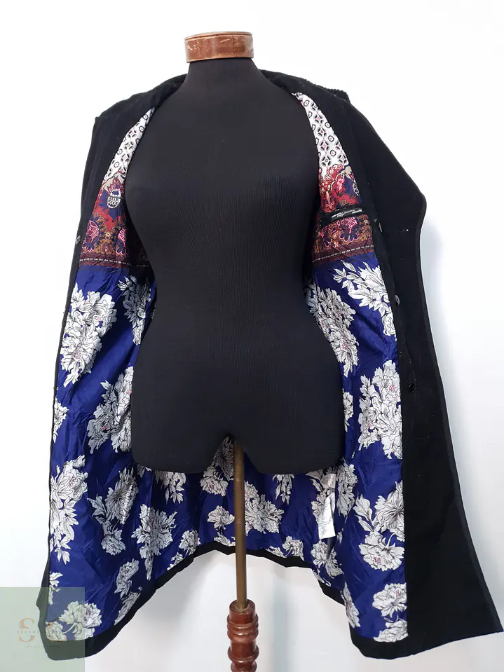 Abrigo Mujer Dept 60% lana Negro cruzado Talla M 4