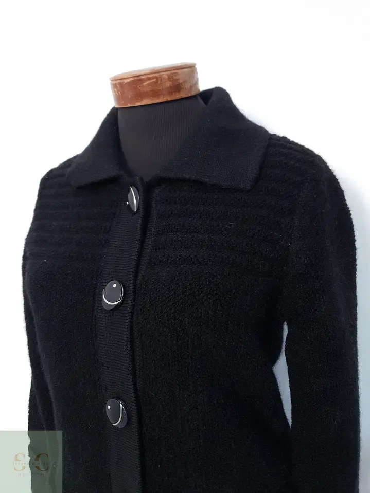 Abrigo Mujer Claudia Lana Negro Talla M 3