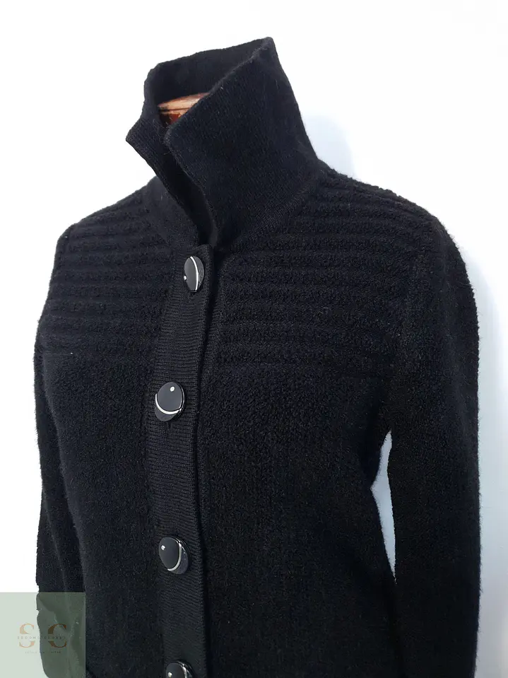 Abrigo Mujer Claudia Lana Negro Talla M 5