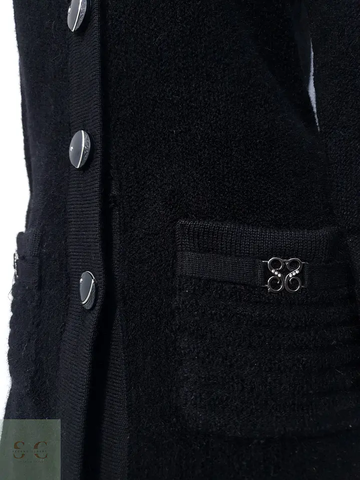 Abrigo Mujer Claudia Lana Negro Talla M 6