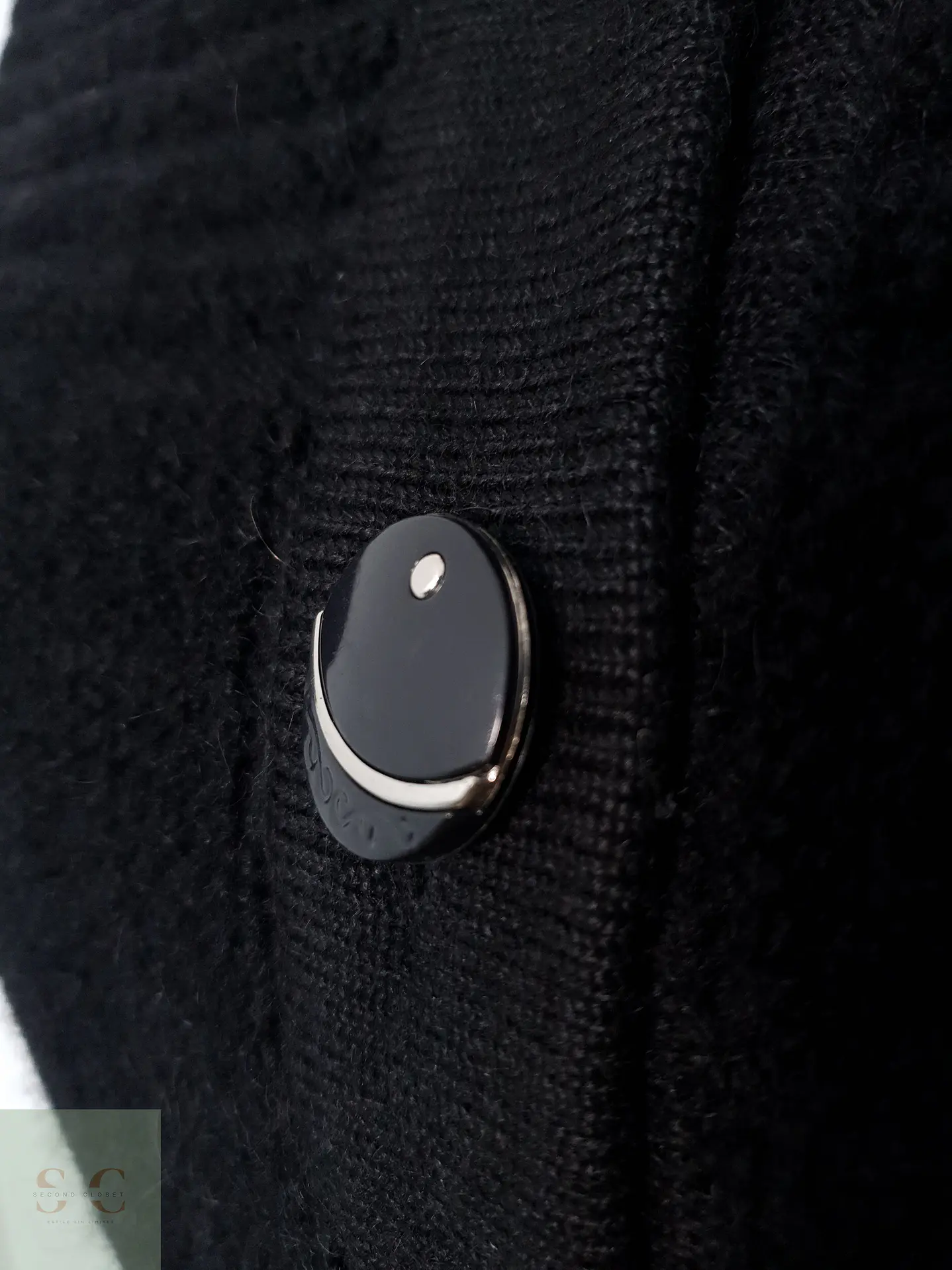 Abrigo Mujer Claudia Lana Negro Talla M 8