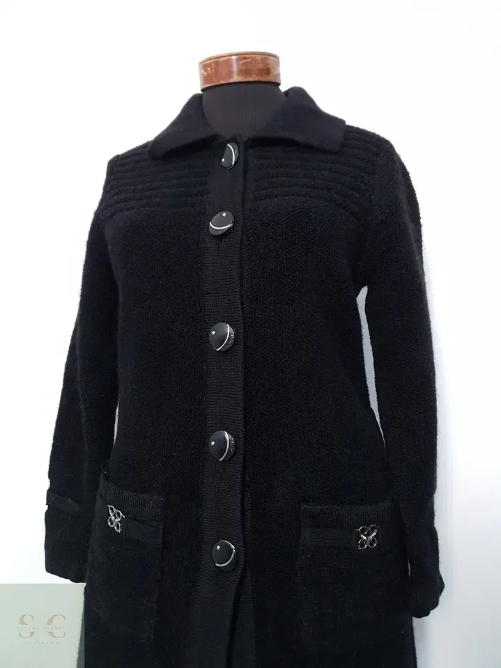 Abrigo Mujer Claudia Lana Negro Talla M 9