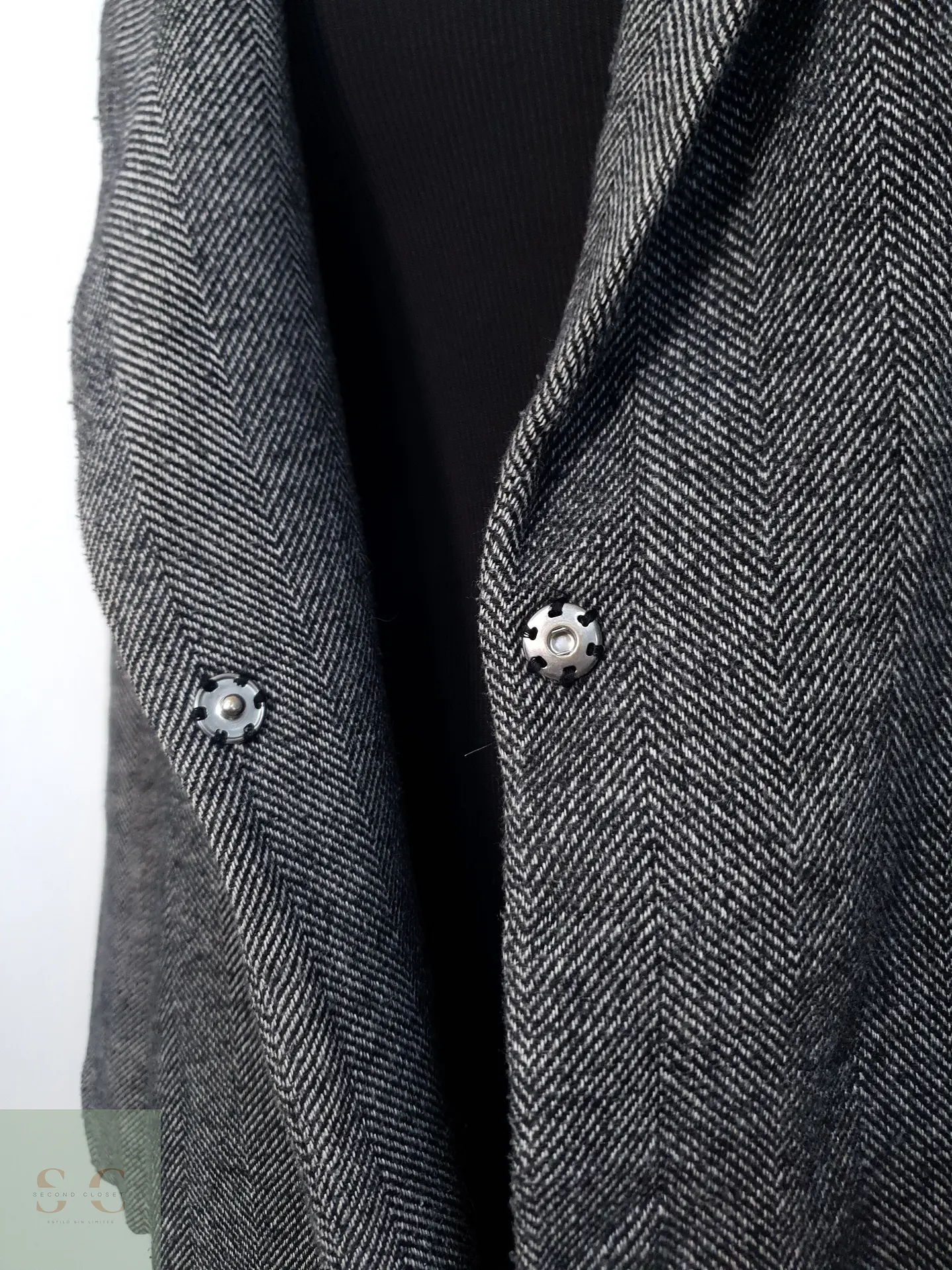 Abrigo Mujer Mezcla lana Plomo Talla M 2